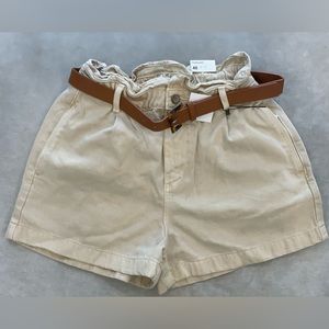 Zara Denim Paper Bag Shorts 8 (New)